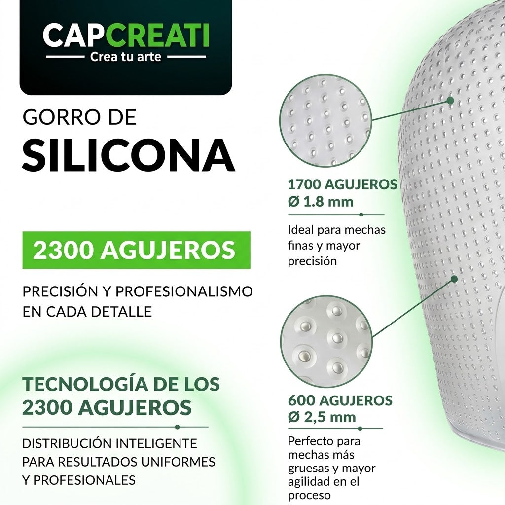 Gorro de Silicona para Mechas CapCreati Micro Cap – 2300 Agujeros